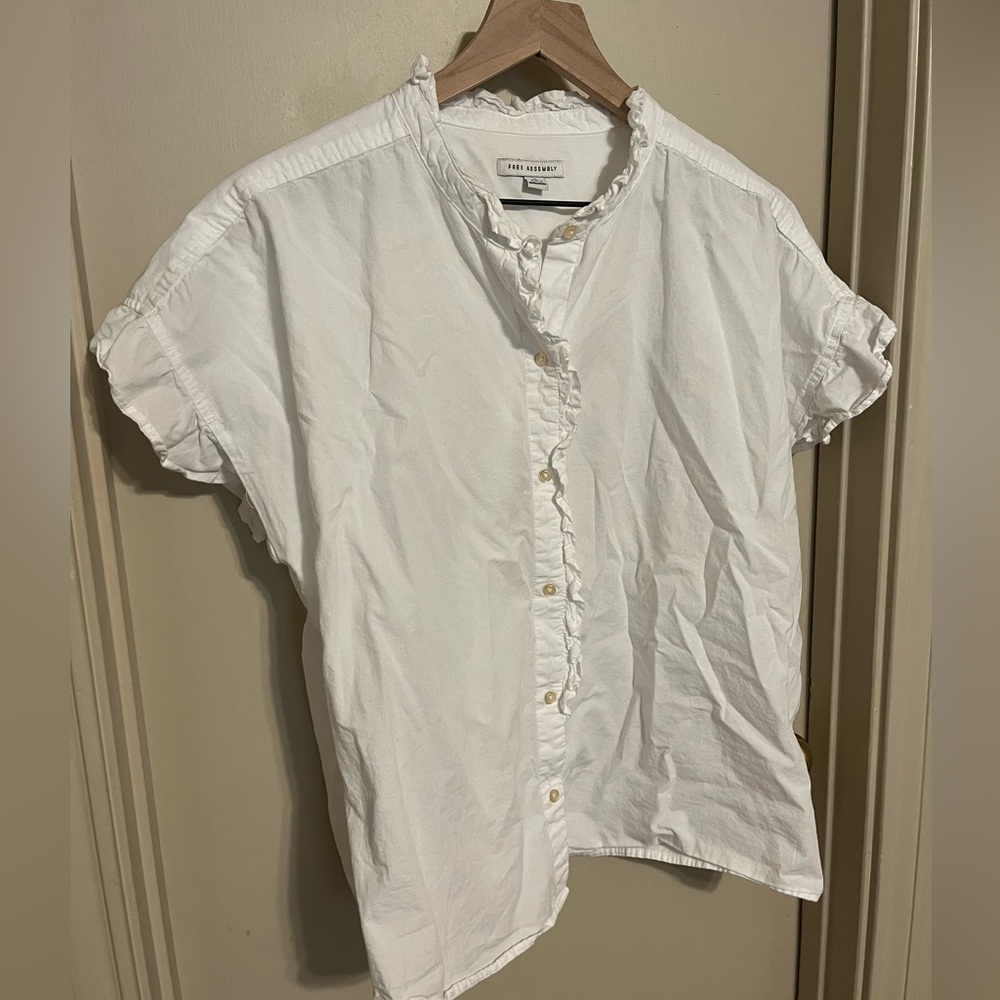 Free Assembly Ruffle Collar Button Up - Picture 3 of 7